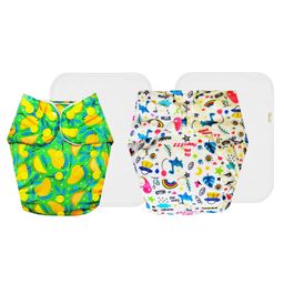 Dumbledo Premium Cloth Diaper with Leak-Proof, Absorbent 6-layer White Insert - Dryfeel with Comfortable Fit for 3 Months to 3 Years, Pack of 2-22
