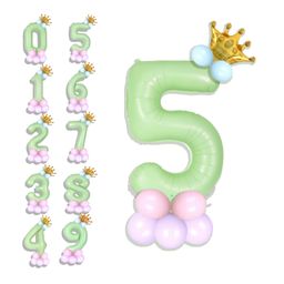 Decormantra 5 Five 32 Inch Number Foil Balloon For 5th Birthday Decoration Kit Items -Pack of 14-GREEN-image-50