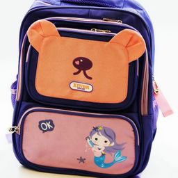 Rushabh Novelty Cute design, backpack for school, office, and travel, spacious compartments, bags for boys and girls School Bag 401-3-Purple-16 Inch-Mermaid-17