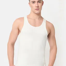 OLWEN Pack Of 5 Cotton Scoop Neck Undershirt Vests 1987-V-PO2-FROST-S-33