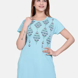 Divine Girl Print Cotton Longline Top-image-87