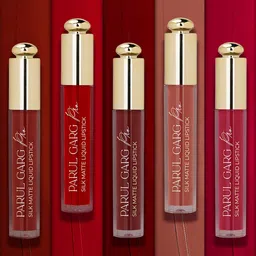 Parul Garg Set Of 5 Silk Matte Velvet Long Wear Liquid Lipstick - 3 ml Each-4