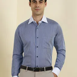 Allen Solly Sport Men Vertical Striped Spread Collar Cotton Formal Shirt-picture-47