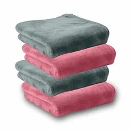 HOUSSE 4-Pcs Olive-Green & Pink 450 GSM Ultra Absorbent Super Soft Quick Dry Face Towels-7