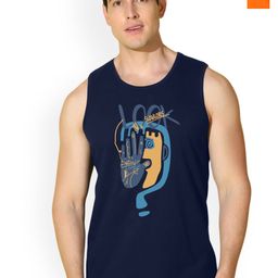 SLOWLORIS Men Pack Of 2 Printed Bio-Wash Combed Cotton Gym Vests-picture-2