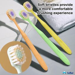 FunBlast Multi Angle Broad Tip Soft Bristles Tooth Brush SetPack of 3 Multicolor image 2