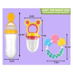 Joy Buzz Baby Food Feeder Nibbler & Rattle Teether Combo - Multicolor image 3
