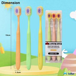 FunBlast Multi Angle Broad Tip Soft Bristles Tooth Brush SetPack of 3 Multicolor image 3