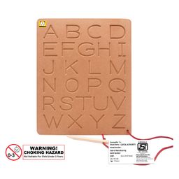 mindmaker Capital & Small ABC Tracing Slate Boards with Dummy Pencil ,Writing Patterns Practice Board Learning Game Pack of 2 pcs (Color May Vary) image 4
