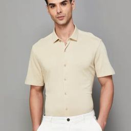 Code by Lifestyle Beige Cotton Regular Fit Shirt-image-64