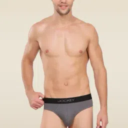 Jockey IC31 Gunmetal Supima Cotton Elastane Stretch Briefs with Ultrasoft Waistband-image-52