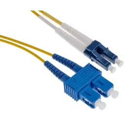 RS PRO Fibre Optic Cable LC to SC Duplex Single Mode OS1 OS2 Yellow 15 m, 1727310-34