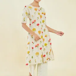 Soch Beige Cotton Floral Print Kurta-image-50