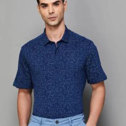 Code by Lifestyle Navy Slim Fit Printed Shirt-image-41