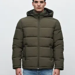 SELECTED HOMME Green Regular Fit Hooded Jacket-image-69