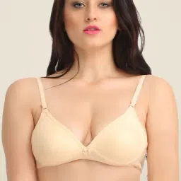 Clovia Beige Solid Plunge Bra-picture-25
