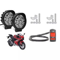 Cartronics 9 Round Cap LED Fog Light With On/Off Switch for Yamaha YZF R15 V3 (Set of 2 Pcs)-23