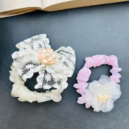 Radhya Accessories Women Set of 2 Lace Ponytail Holders-image-79