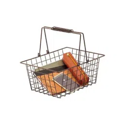 AS ONE Wire Basket Steel Epoxy Resin Powder Coating L Brown, 61-380-2-17 (Pack of 9)-21