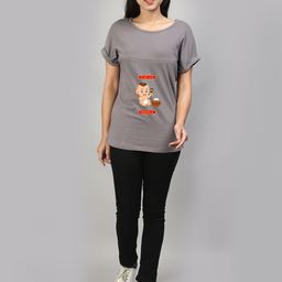 SillyBoom Graphic Printed Extended Sleeves Maternity Feeding T-shirt-image-98