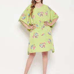 Clovia Green Print Kaftan Dress-picture-48