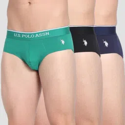 U.S. Polo Assn. Multicolor Cotton Regular Fit Briefs - Pack Of 3-image-15