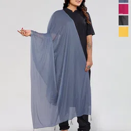 Moda Rapido Selection Of 4 Lycra Tasselled Border Dupatta-picture-8