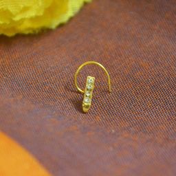SHREEVARAM Rhodium-Plated Cubic Zirconia Ring Nosepin-picture-27