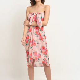 Erotissch Peach Floral Print Sarong-image-58