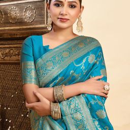 KALINI Woven Design Zari Paithani Saree-35