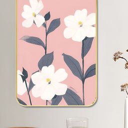 Livin'luxe Pink & White Wooden Floral Wall Paintings-picture-0
