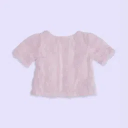 Pantaloons Junior Peach Cotton Applique Top-image-5