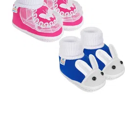 NESKA MODA 3 To 12 Month Cotton Booty 2 Pair Newborn Unisex Baby Skin Friendly Soft Rabbit Booties-49