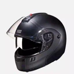 Studds Matt Black Large (580 mm) Flip Up-Full Face Helmet, Ninja 3G Double Visor-image-90