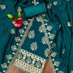 Panzora Floral Embroidered Unstitched Dress Material-picture-30