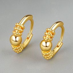 MYKI Stainless Steel Gold-Plated Contemporary Hoop Earrings-picture-15