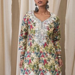 Anouk Women Floral Embroidered Thread Work Kurta-image-94