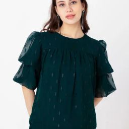 Zink London Teal Self Design Top-picture-46