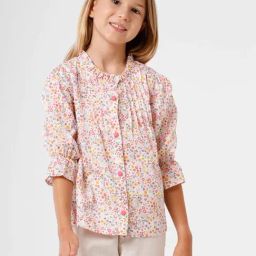 Kate & Oscar Kids Pink Cotton Floral Print Top-image-101