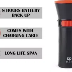 DP Engineering 9141 (RECHARGEABLE LED TORCH) Torch (Black, 11.5 cm, Rechargeable) image 2