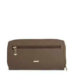 REDVALE Brown Textured Zip Around Wallet for Women-picture-5