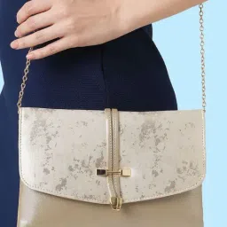 Lavie Chirpy Cream White Synthetic Clutch-image-93