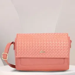 Lavie Pink Small Textured Sling Handbag-image-21