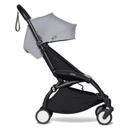BABYZEN YOYO² Stroller Combo - Lightweight, Compact, Foldable Stroller- Multiple Recline Positions, Travel Friendly, 5 Point Harness - Includes Black Frame with Stone seat Cushion and Matching Canopy image 2