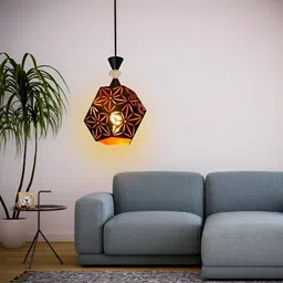 KINIS Modern and Unique Style Black & Brown Textured Ceiling Lamp-16