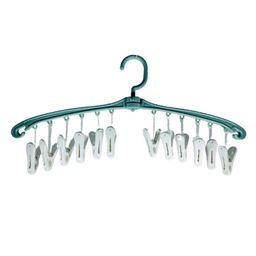 FunBlast Clothes Hanging Hook Set with 12 Clips - Green-picture-5