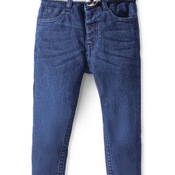 Babyhug Denim Washed Full Length  Jeans with Stretch- Blue-image-40
