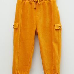 LC Waikiki Solid Pocket Detailed Velvet Track Pant - Dark Yellow-image-30