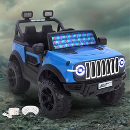 Battery Operated Ride On Jeep With Music Light & Remote - Blue-11