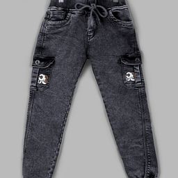 Naughty Ninos  Numericals Printed Denim Cargo Pant - Grey-image-14